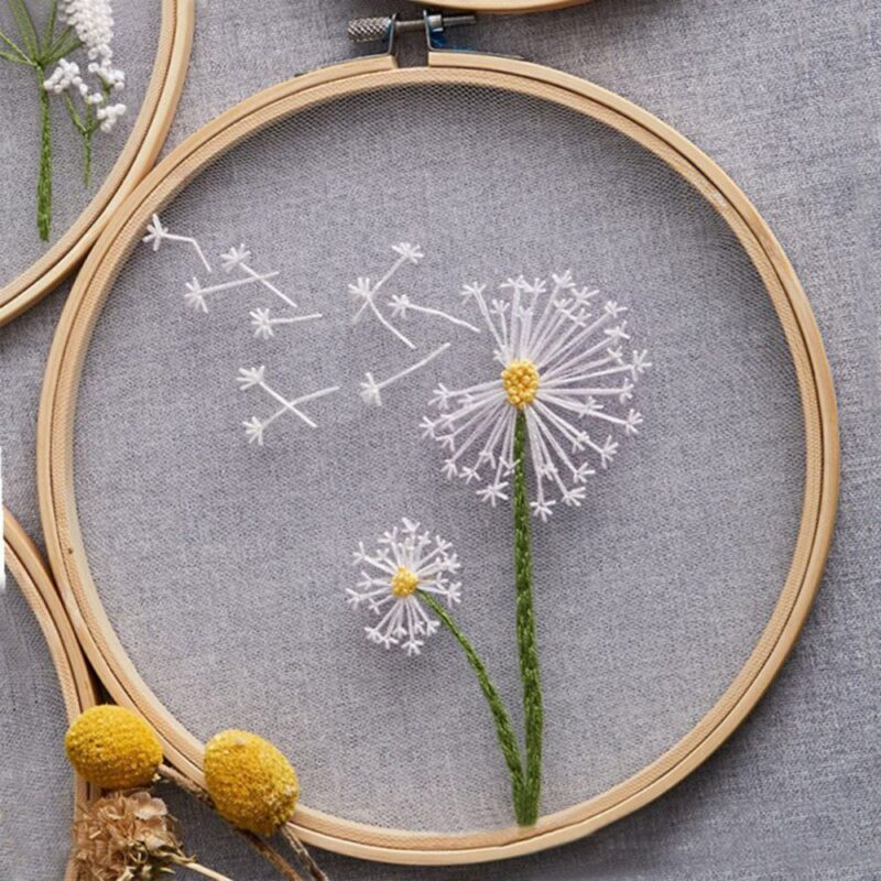 1Set Embroidery DIY Flowers Painting Full Needlework