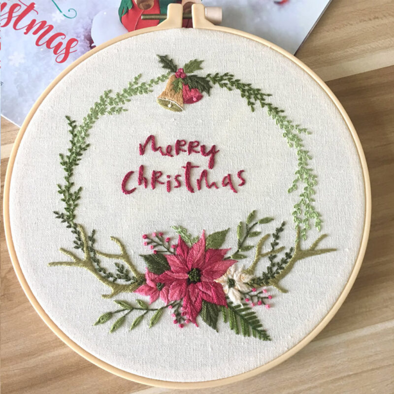 Christmas Embroidery Stitch Starter Kit DIY Handmade