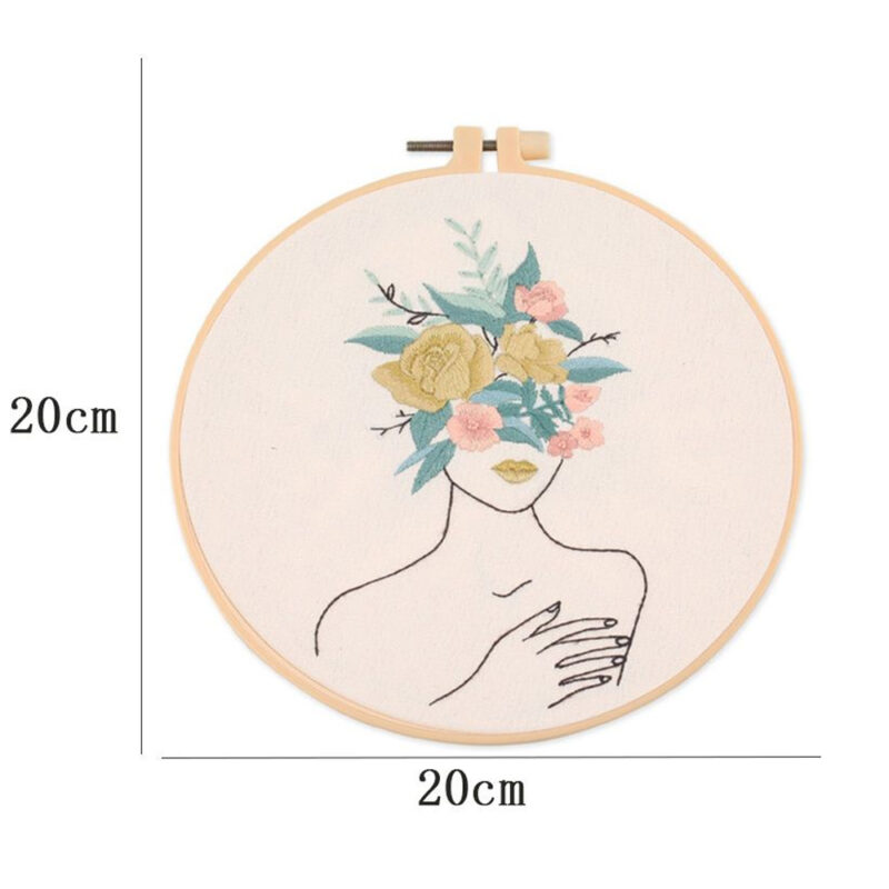 Embroidery Kit with Flowers Plants Sexy Girls