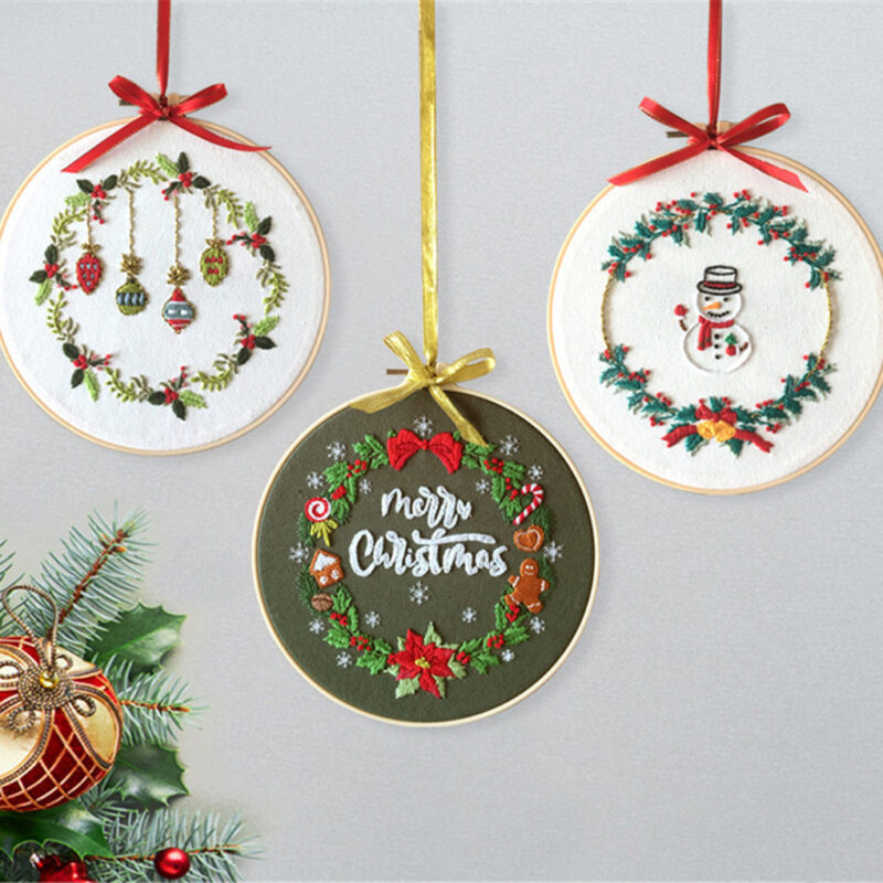 Christmas Embroidery Stitch Starter Kit DIY Handmade