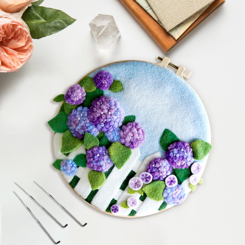 Diy Wool Kits With Frame Felt Painting Flowers